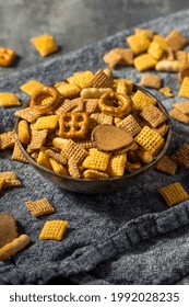 Homemade Salty Party Snack Mix With Cereal And Pretzels