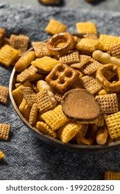 Homemade Salty Party Snack Mix With Cereal And Pretzels