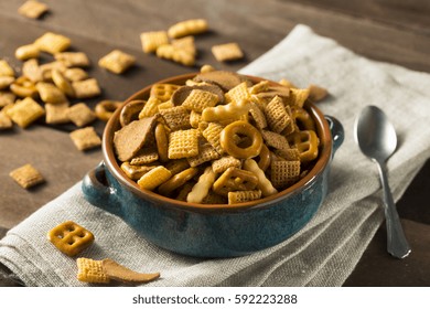 Homemade Salty Snack Party Mix With Pretzels And Cereal