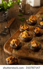 Homemade Sausage Stuffed Mushrooms With Cheese And Parsley