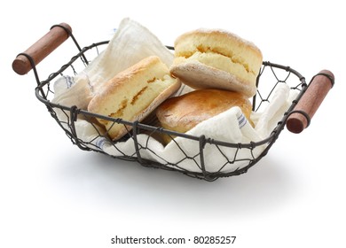 Homemade Scones In A Basket , Buttermilk Biscuits