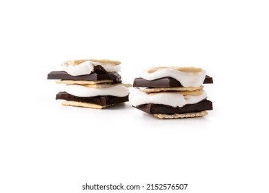 Homemade Smores Isolated On White Background