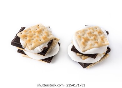 Homemade Smores Isolated On White Background