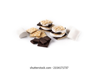 Homemade Smores Isolated On White Background