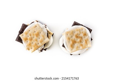 Homemade Smores Isolated On White Background