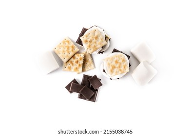 Homemade Smores Isolated On White Background