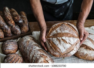 Homemade sourdough bread food photography recipe idea - Shutterstock ID 1088233700