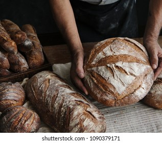 Homemade sourdough bread food photography recipe idea - Shutterstock ID 1090379171