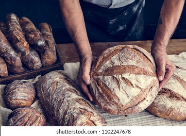 Homemade sourdough bread food photography recipe idea - Shutterstock ID 1102247678