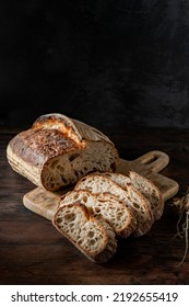 Homemade sourdough bread. Fresh Sourdough bread on black background.  - Shutterstock ID 2192655419