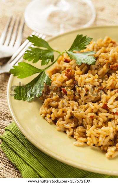 Homemade Spanish Rice Parsley Ready Eat Stock Photo Edit Now