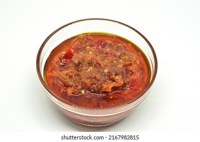 Homemade Spicy Sambal Sauce In A Bowl