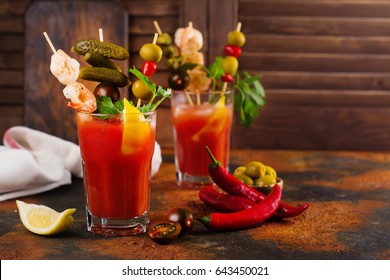 Homemade Spicy Vodka Bloody Mary Cocktail