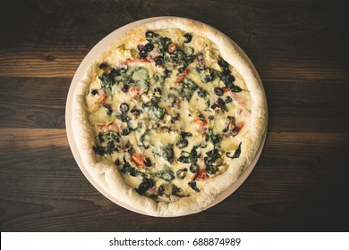 Homemade Spinnach Artichoke Pizza
