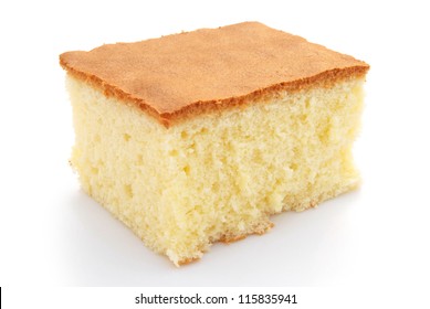 Homemade Sponge Cake On White