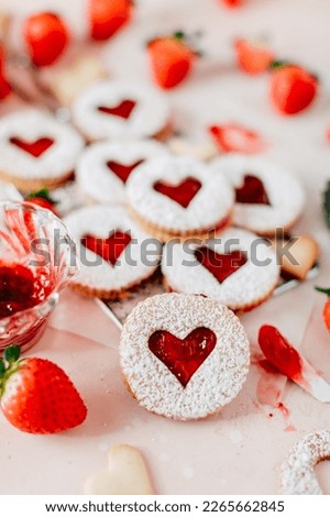 Similar – Strawberry tartlet in heart shape