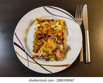 Homemade Tarte Flambée Alsatian Style 