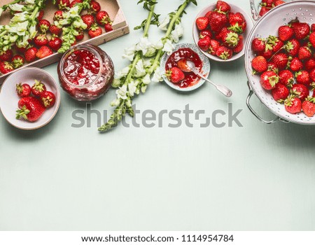 Similar – Foto Bild Hausgemachte leckere Erdbeeren Marmelade machen