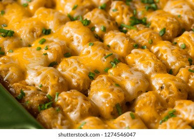Homemade Tater Tot Hotdish Casserole with Beef and Cheese - Shutterstock ID 1274546047