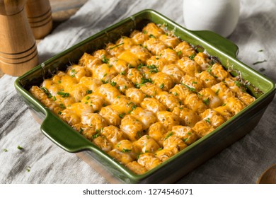 Homemade Tater Tot Hotdish Casserole with Beef and Cheese - Shutterstock ID 1274546071