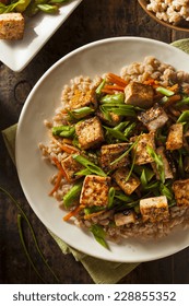 Homemade Tofu Stir Fry With Vegetables And Rice