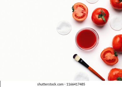 Homemade Tomato Face Mask For Natural Beauty Care, Top View