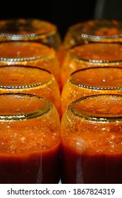 Homemade Tomato Sauce In The Jars Traditional Prep For The Winter Months