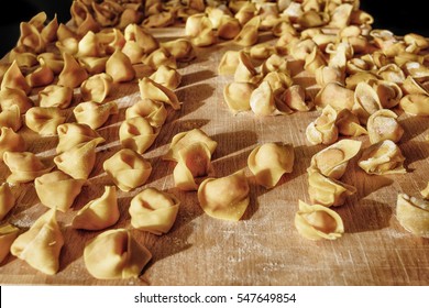 Homemade Tortellini, Famous Pasta In Bologna, Italy