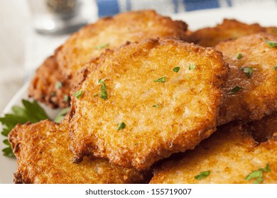 Homemade Traditional Potato Pancake Latke On A Background