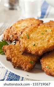 Homemade Traditional Potato Pancake Latke On A Background