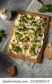 Homemade Trendy Butter Board with Herbs and Bread - Shutterstock ID 2218383517