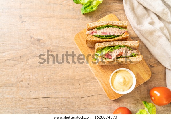 Homemade Tuna\
Sandwich with Tomatoes and\
Lettuce