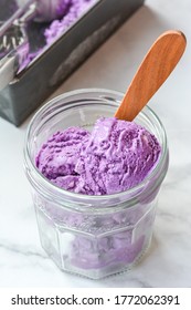 Homemade Ube And Cream Cheese Ice Cream 