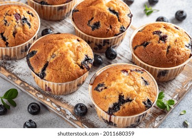 Homemade vegan blueberry muffins on white background. - Powered by Shutterstock