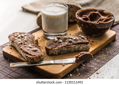 Homemade vegan nutella with almond milk. - Powered by Shutterstock