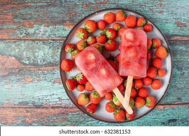 Homemade Vegan Strawberry Popsicles