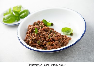 Homemade Venison Steak Tartare With Capers