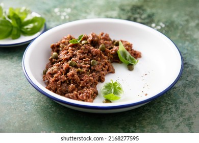 Homemade Venison Steak Tartare With Capers