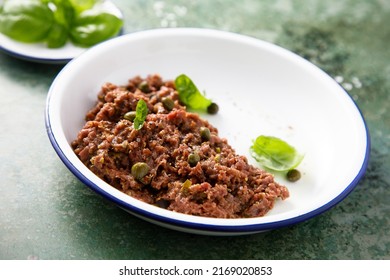 Homemade Venison Steak Tartare With Capers