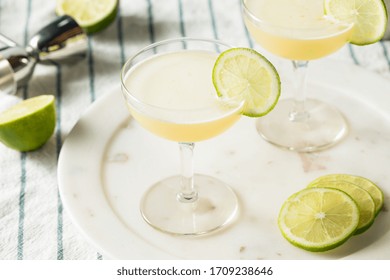 Homemade Vokda Gimlet Cocktail In A Coupe Glass