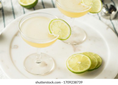 Homemade Vokda Gimlet Cocktail In A Coupe Glass