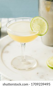 Homemade Vokda Gimlet Cocktail In A Coupe Glass