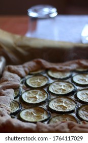 Homemade Zucchini Galette Served On A Table. Selective Focus.