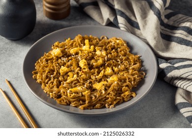 Homemand Trendy Instant Ramen Noodle Stir Fry With Eggs And Soy Sauce