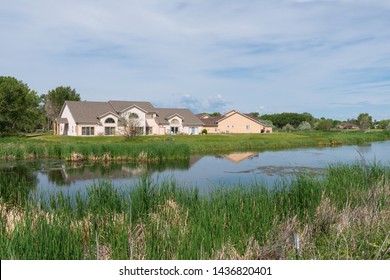 Homes Along Open Space Wetlands, Alamosa, Colorado