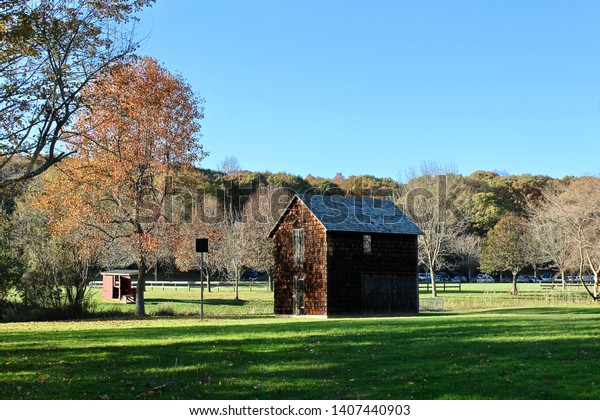 Homes Barn Old Bethpage Restoration Long Stock Photo Edit Now