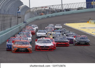 Homestead, FL - Nov 19, 2016: Daniel Suarez (19) Battles For Position During The Ford EcoBoost 300 At The Homestead-Miami Speedway In Homestead, FL.

