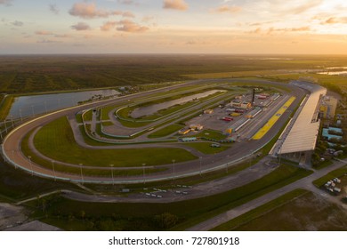 HOMESTEAD, FL, USA - OCTOBER 1, 2017: Aerial Image Of The Homestead Miami Speedway Race Track Photo Series