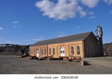 Homestead PA USA-Nov. 6, 2020. A Large Steel Company Opened In 1881 Along The Monongahela River In Pittsburgh PA. The Few Remaining Buildings Are A Tribute To The Men Who Worked And Died There.