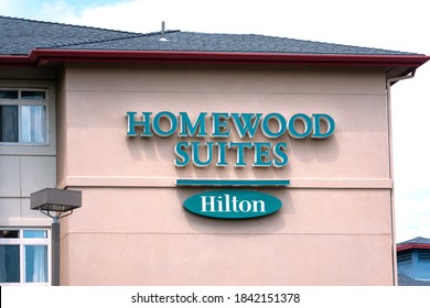 Homewood Suites By Hilton Sign On Extended Stay Hotel - Brisbane, California, USA - 2020